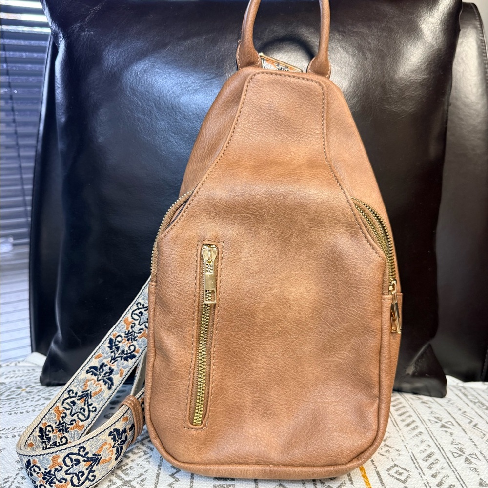Tan Leather Sling Bag